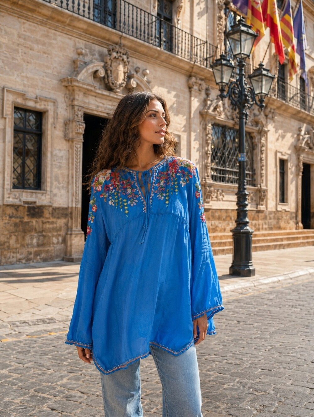 Johnny Was Size Medium Embroidered Floral Tunic